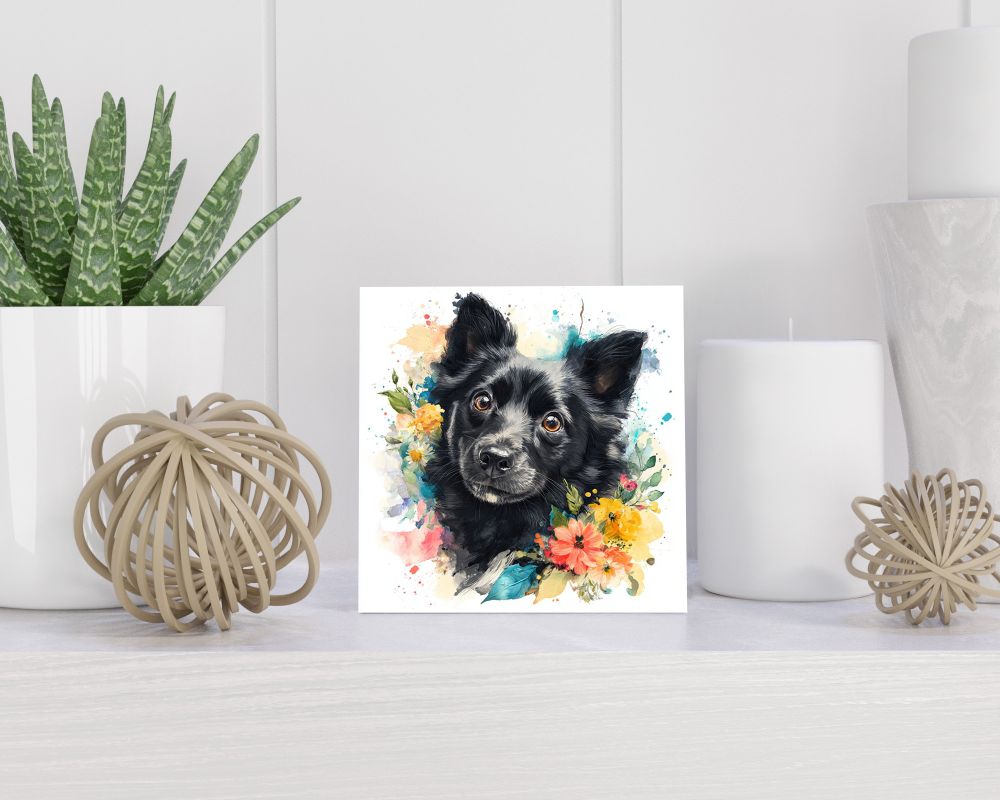 Tegel 15X15 Cm Met Schipperke Cadeau Decoratie | Tegeltjes Met Tekst | Tegeltjes Met Spreuken | Collega | Oma | Opa | Pensioen | Mama | Papa | Vriend Tegel 15x15 cm Schipperke