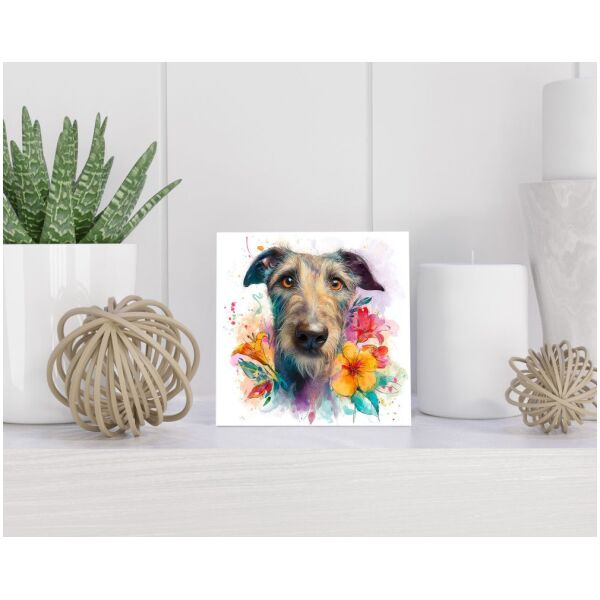 Tegel 15X15 Cm Met Schotse Deerhound Cadeau Decoratie | Tegeltjes Met Tekst | Tegeltjes Met Spreuken | Collega | Oma | Opa | Pensioen | Mama | Papa | Vriend Tegel 15x15 cm Schotse Deerhound