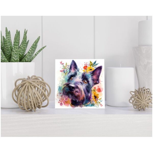 Tegel 15X15 Cm Met Schotse Terriër Cadeau Decoratie | Tegeltjes Met Tekst | Tegeltjes Met Spreuken | Collega | Oma | Opa | Pensioen | Mama | Papa | Vriend Tegel 15x15 cm Schotse Terriër