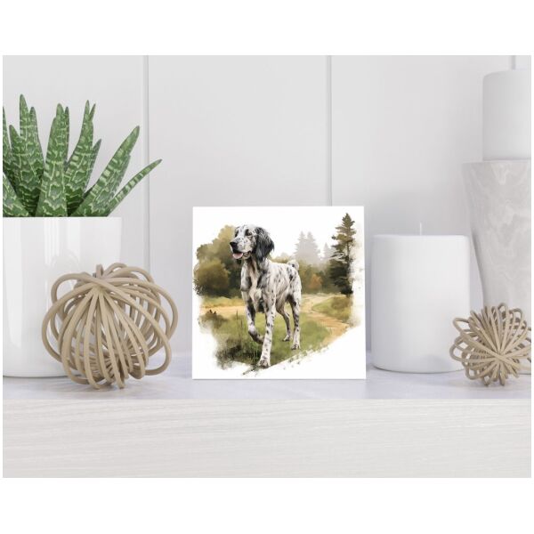 Tegel 15X15 Cm Met Engelse Setter Cadeau Decoratie | Tegeltjes Met Tekst | Tegeltjes Met Spreuken | Collega | Oma | Opa | Pensioen | Mama | Papa | Vriend Tegel 15x15 cm Engelse Setter