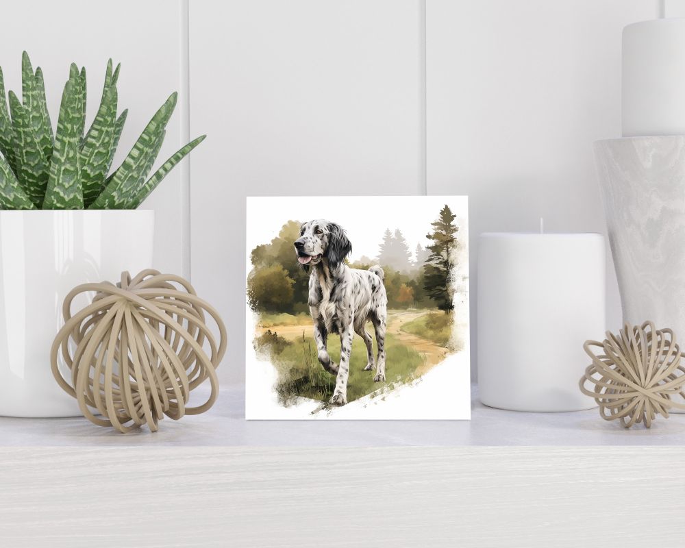 Tegel 15X15 Cm Met Engelse Setter Cadeau Decoratie | Tegeltjes Met Tekst | Tegeltjes Met Spreuken | Collega | Oma | Opa | Pensioen | Mama | Papa | Vriend Tegel 15x15 cm Engelse Setter