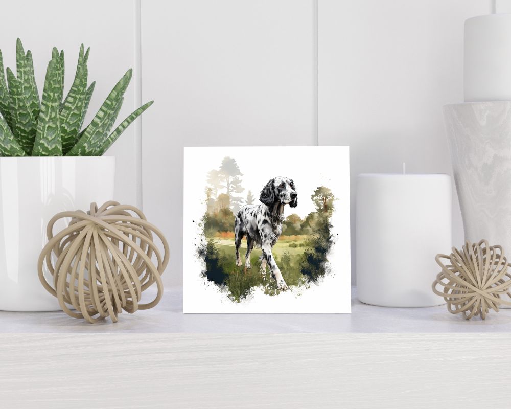 Tegel 15X15 Cm Met Engelse Setter Cadeau Decoratie | Tegeltjes Met Tekst | Tegeltjes Met Spreuken | Collega | Oma | Opa | Pensioen | Mama | Papa | Vriend Tegel 15x15 cm Engelse Setter