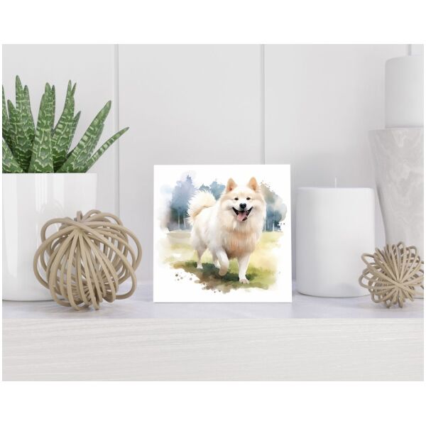 Tegel 15X15 Cm Met American Eskimohond Cadeau Decoratie | Tegeltjes Met Tekst | Tegeltjes Met Spreuken | Collega | Oma | Opa | Pensioen | Mama | Papa | Vriend Tegel 15x15 cm American Eskimohond