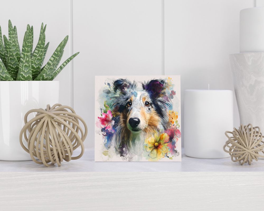Tegel 15X15 Cm Met Shetland Sheepdog Cadeau Decoratie | Tegeltjes Met Tekst | Tegeltjes Met Spreuken | Collega | Oma | Opa | Pensioen | Mama | Papa | Vriend Tegel 15x15 cm Shetland Sheepdog
