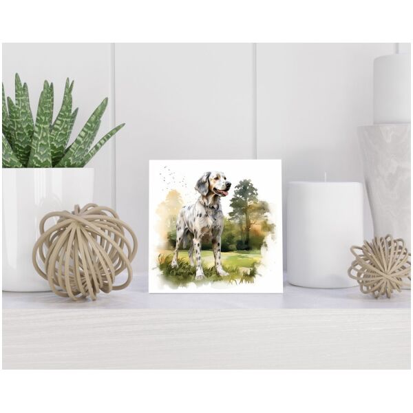 Tegel 15X15 Cm Met Engelse Setter Cadeau Decoratie | Tegeltjes Met Tekst | Tegeltjes Met Spreuken | Collega | Oma | Opa | Pensioen | Mama | Papa | Vriend Tegel 15x15 cm Engelse Setter