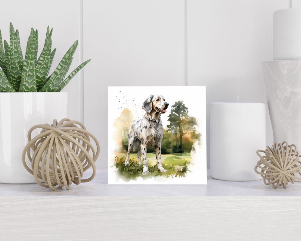 Tegel 15X15 Cm Met Engelse Setter Cadeau Decoratie | Tegeltjes Met Tekst | Tegeltjes Met Spreuken | Collega | Oma | Opa | Pensioen | Mama | Papa | Vriend Tegel 15x15 cm Engelse Setter