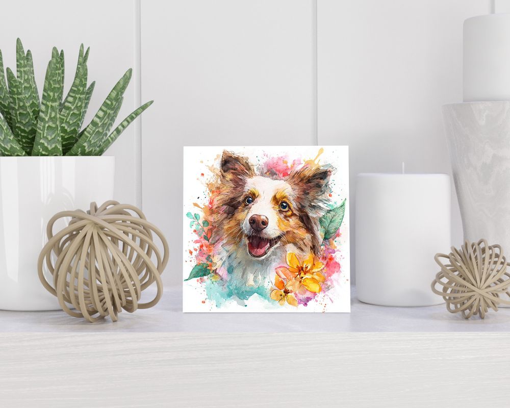 Tegel 15X15 Cm Met Shetland Sheepdog Cadeau Decoratie | Tegeltjes Met Tekst | Tegeltjes Met Spreuken | Collega | Oma | Opa | Pensioen | Mama | Papa | Vriend Tegel 15x15 cm Shetland Sheepdog