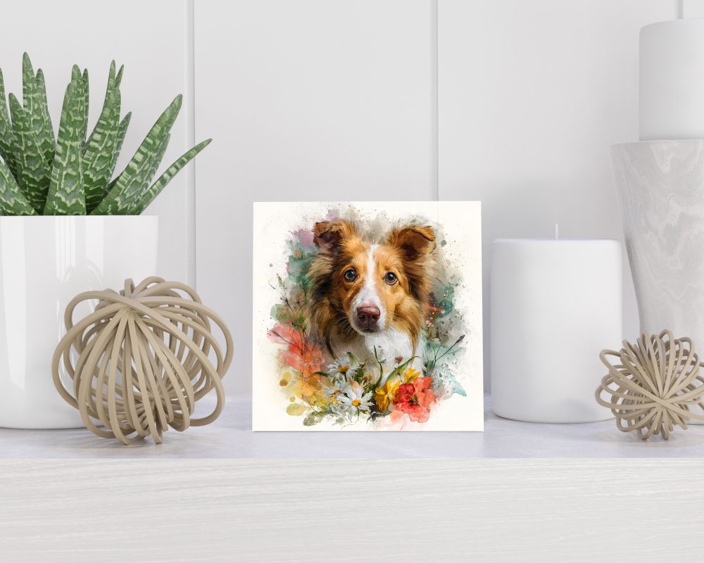 Tegel 15X15 Cm Met Shetland Sheepdog Cadeau Decoratie | Tegeltjes Met Tekst | Tegeltjes Met Spreuken | Collega | Oma | Opa | Pensioen | Mama | Papa | Vriend Tegel 15x15 cm Shetland Sheepdog
