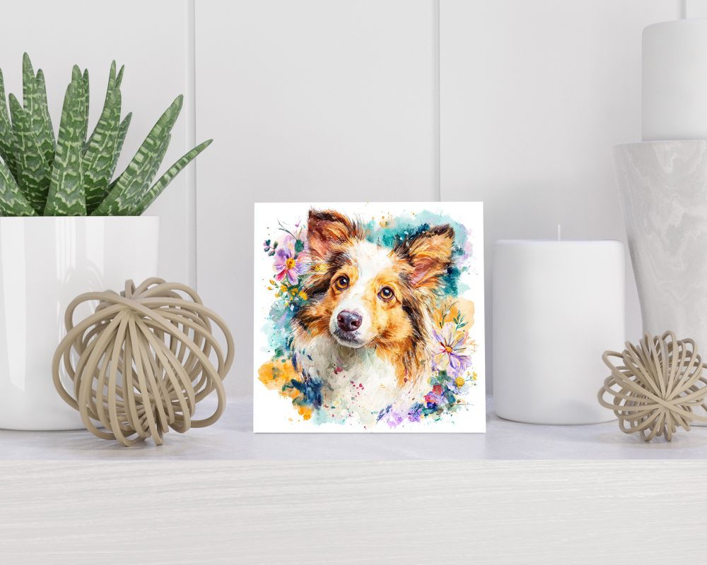 Tegel 15X15 Cm Met Shetland Sheepdog Cadeau Decoratie | Tegeltjes Met Tekst | Tegeltjes Met Spreuken | Collega | Oma | Opa | Pensioen | Mama | Papa | Vriend Tegel 15x15 cm Shetland Sheepdog