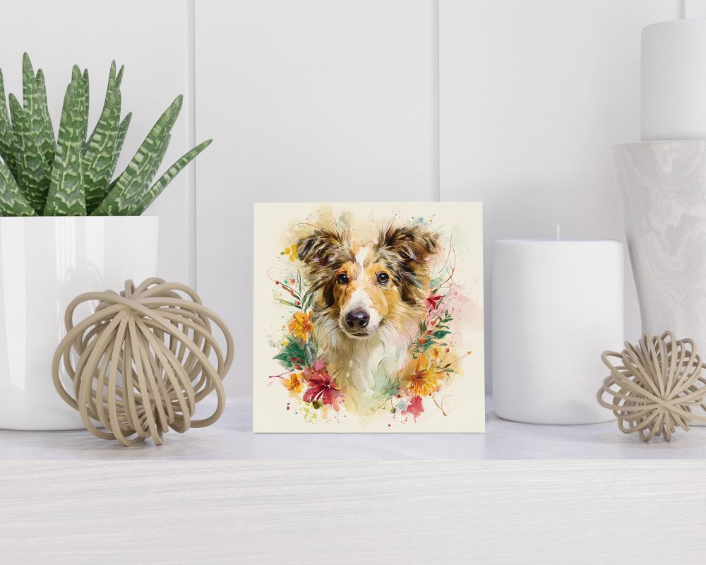 Tegel 15X15 Cm Met Shetland Sheepdog Cadeau Decoratie | Tegeltjes Met Tekst | Tegeltjes Met Spreuken | Collega | Oma | Opa | Pensioen | Mama | Papa | Vriend Tegel 15x15 cm Shetland Sheepdog