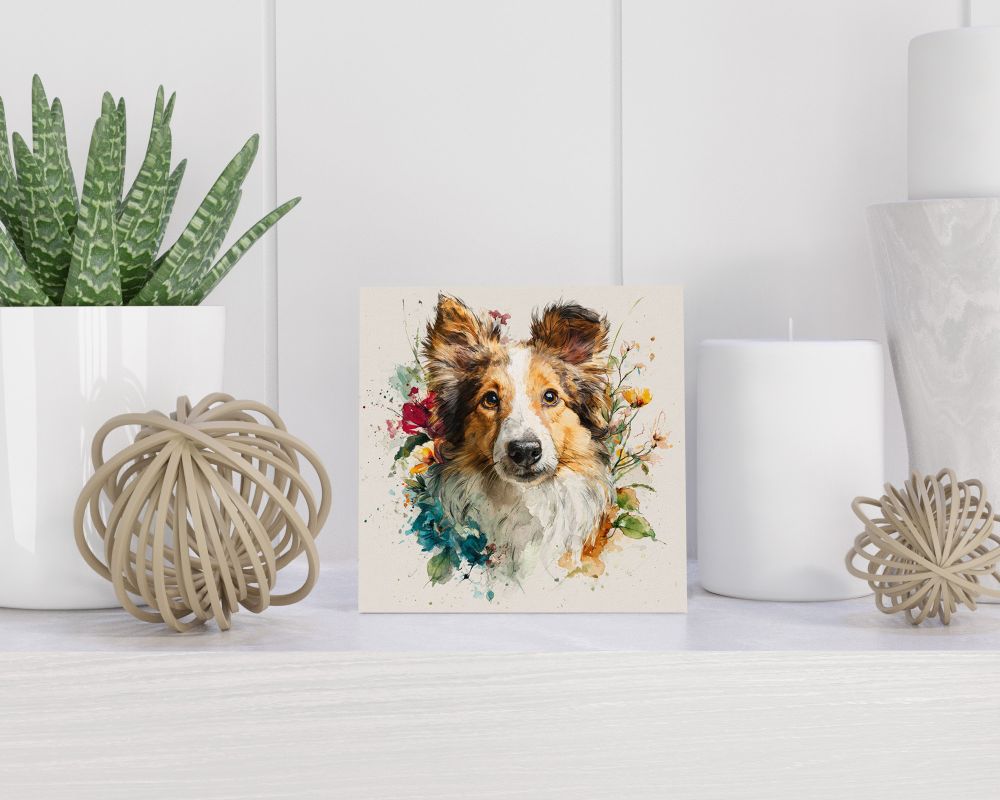Tegel 15X15 Cm Met Shetland Sheepdog Cadeau Decoratie | Tegeltjes Met Tekst | Tegeltjes Met Spreuken | Collega | Oma | Opa | Pensioen | Mama | Papa | Vriend Tegel 15x15 cm Shetland Sheepdog