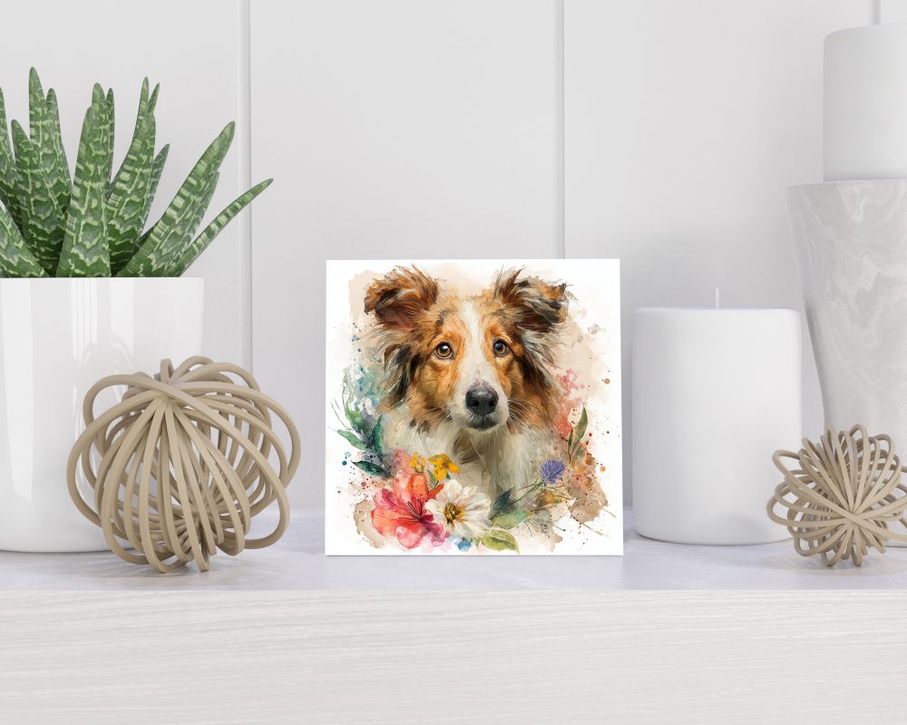 Tegel 15X15 Cm Met Shetland Sheepdog Cadeau Decoratie | Tegeltjes Met Tekst | Tegeltjes Met Spreuken | Collega | Oma | Opa | Pensioen | Mama | Papa | Vriend Tegel 15x15 cm Shetland Sheepdog