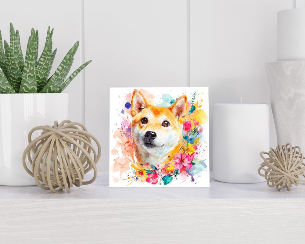 Tegel 15X15 Cm Met Shiba Inu Cadeau Decoratie | Tegeltjes Met Tekst | Tegeltjes Met Spreuken | Collega | Oma | Opa | Pensioen | Mama | Papa | Vriend Tegel 15x15 cm Shiba Inu