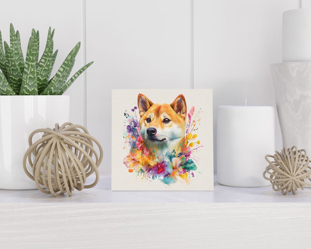 Tegel 15X15 Cm Met Shiba Inu Cadeau Decoratie | Tegeltjes Met Tekst | Tegeltjes Met Spreuken | Collega | Oma | Opa | Pensioen | Mama | Papa | Vriend Tegel 15x15 cm Shiba Inu