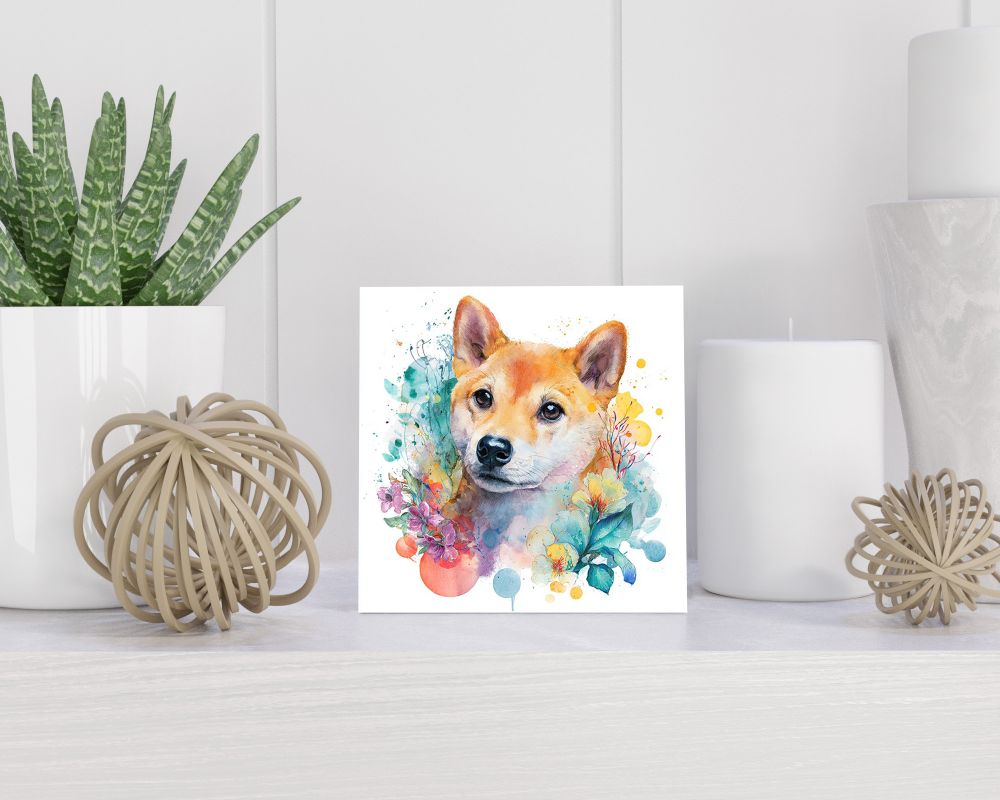 Tegel 15X15 Cm Met Shiba Inu Cadeau Decoratie | Tegeltjes Met Tekst | Tegeltjes Met Spreuken | Collega | Oma | Opa | Pensioen | Mama | Papa | Vriend Tegel 15x15 cm Shiba Inu