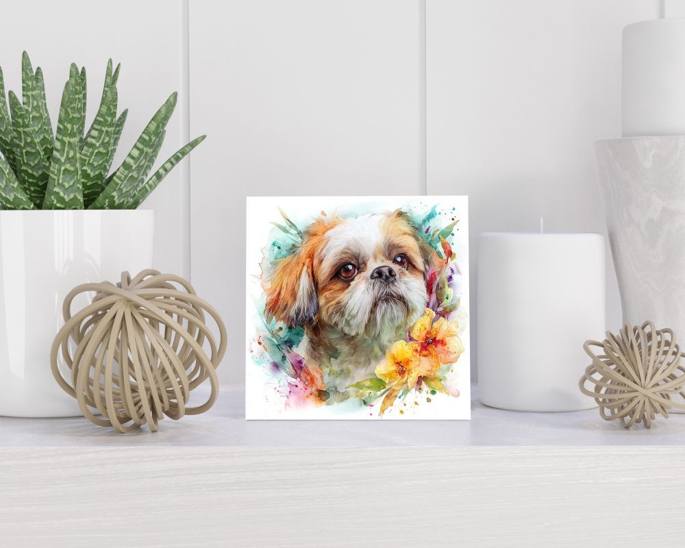 Tegel 15X15 Cm Met Shih Tzu Cadeau Decoratie | Tegeltjes Met Tekst | Tegeltjes Met Spreuken | Collega | Oma | Opa | Pensioen | Mama | Papa | Vriend Tegel 15x15 cm Shih Tzu