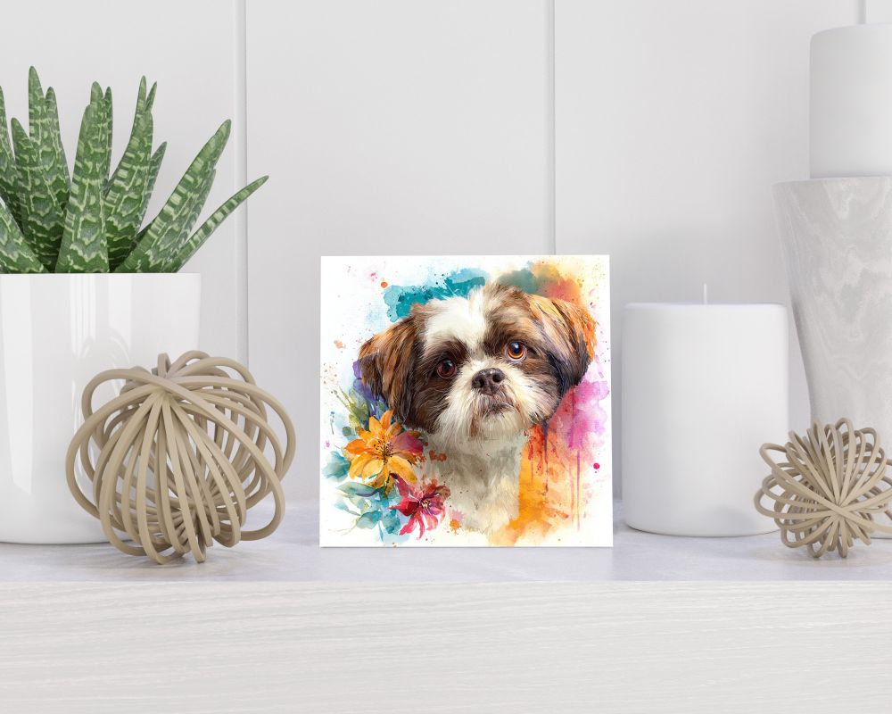 Tegel 15X15 Cm Met Shih Tzu Cadeau Decoratie | Tegeltjes Met Tekst | Tegeltjes Met Spreuken | Collega | Oma | Opa | Pensioen | Mama | Papa | Vriend Tegel 15x15 cm Shih Tzu