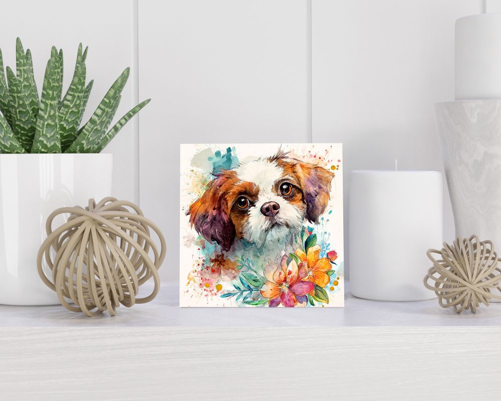 Tegel 15X15 Cm Met Shih Tzu Cadeau Decoratie | Tegeltjes Met Tekst | Tegeltjes Met Spreuken | Collega | Oma | Opa | Pensioen | Mama | Papa | Vriend Tegel 15x15 cm Shih Tzu