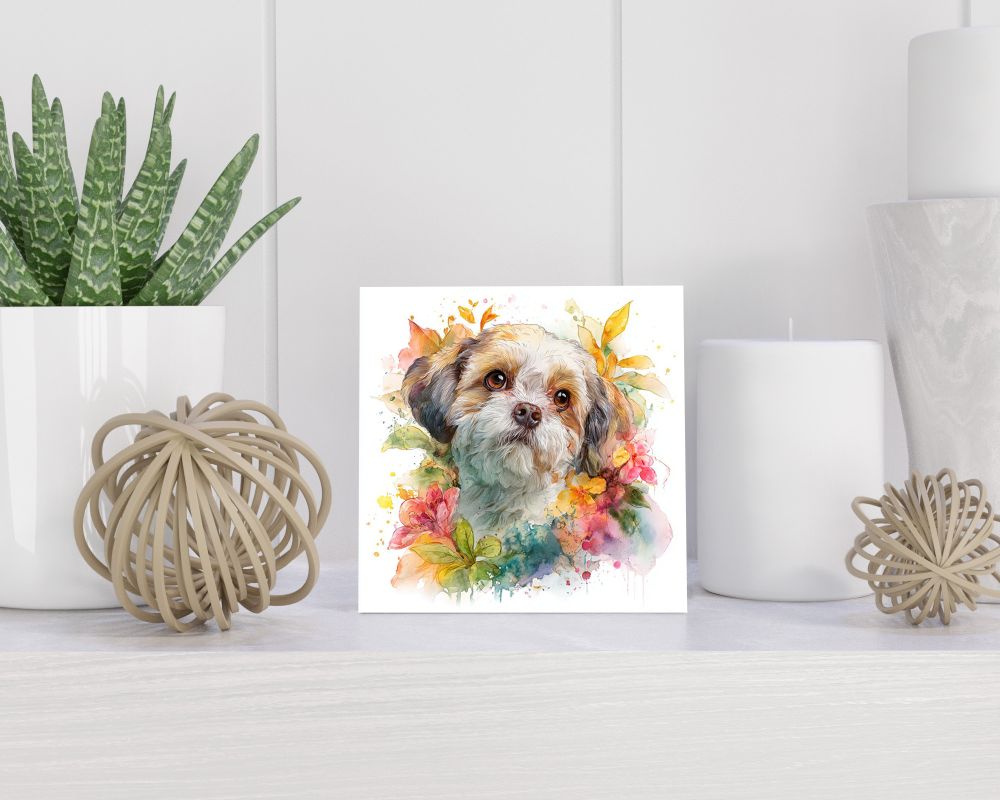Tegel 15X15 Cm Met Shih Tzu Cadeau Decoratie | Tegeltjes Met Tekst | Tegeltjes Met Spreuken | Collega | Oma | Opa | Pensioen | Mama | Papa | Vriend Tegel 15x15 cm Shih Tzu