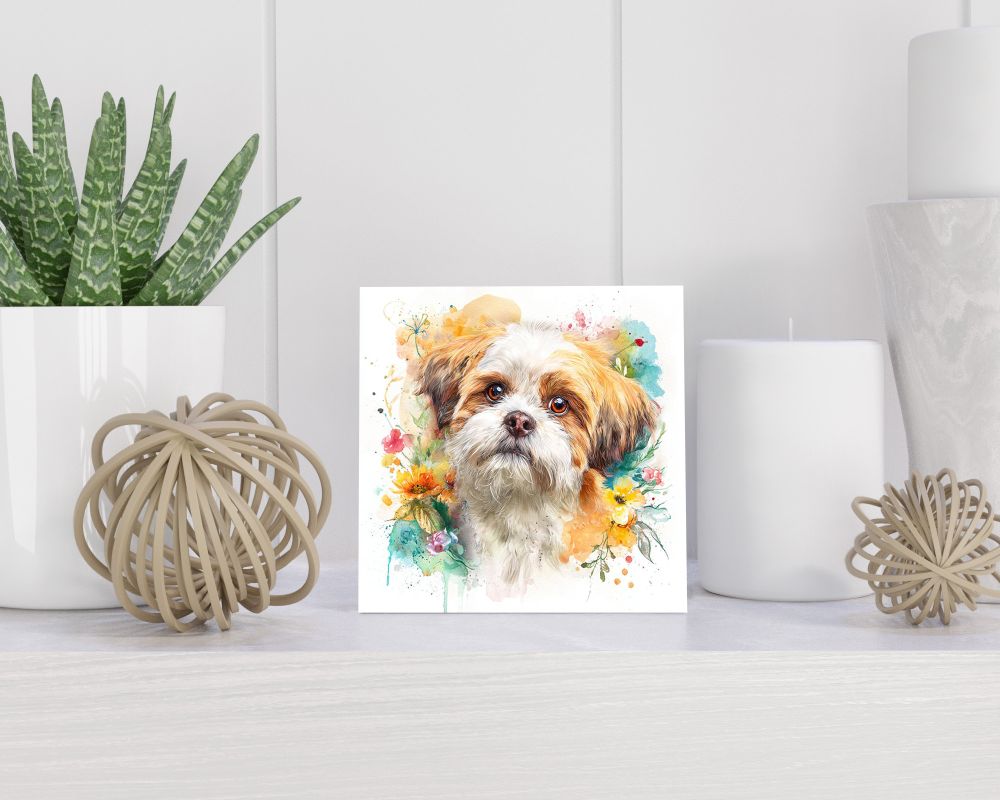 Tegel 15X15 Cm Met Shih Tzu Cadeau Decoratie | Tegeltjes Met Tekst | Tegeltjes Met Spreuken | Collega | Oma | Opa | Pensioen | Mama | Papa | Vriend Tegel 15x15 cm Shih Tzu