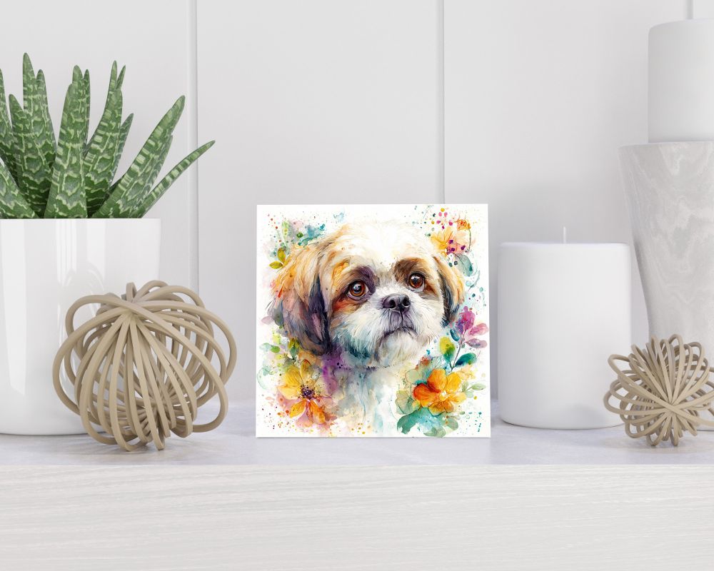 Tegel 15X15 Cm Met Shih Tzu Cadeau Decoratie | Tegeltjes Met Tekst | Tegeltjes Met Spreuken | Collega | Oma | Opa | Pensioen | Mama | Papa | Vriend Tegel 15x15 cm Shih Tzu