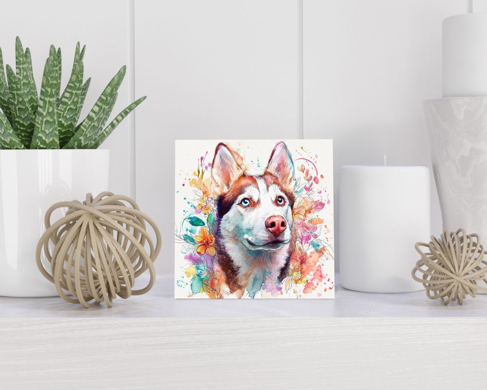 Tegel 15X15 Cm Met Siberian Husky Cadeau Decoratie | Tegeltjes Met Tekst | Tegeltjes Met Spreuken | Collega | Oma | Opa | Pensioen | Mama | Papa | Vriend Tegel 15x15 cm Siberian Husky