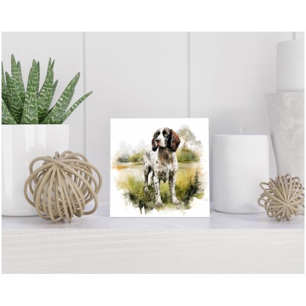 Tegel 15X15 Cm Met Engelse Springer Spaniël Cadeau Decoratie | Tegeltjes Met Tekst | Tegeltjes Met Spreuken | Collega | Oma | Opa | Pensioen | Mama | Papa | Vriend Tegel 15x15 cm Engelse Springer Spaniël