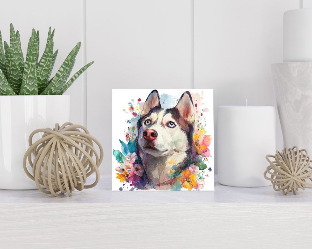 Tegel 15X15 Cm Met Siberian Husky Cadeau Decoratie | Tegeltjes Met Tekst | Tegeltjes Met Spreuken | Collega | Oma | Opa | Pensioen | Mama | Papa | Vriend Tegel 15x15 cm Siberian Husky