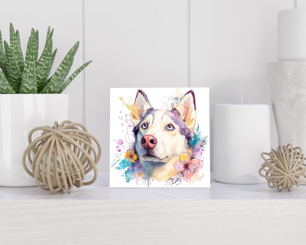Tegel 15X15 Cm Met Siberian Husky Cadeau Decoratie | Tegeltjes Met Tekst | Tegeltjes Met Spreuken | Collega | Oma | Opa | Pensioen | Mama | Papa | Vriend Tegel 15x15 cm Siberian Husky