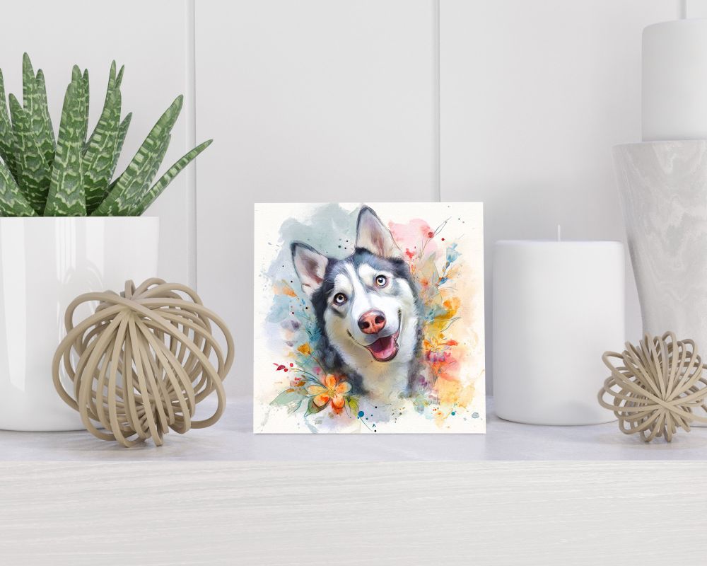 Tegel 15X15 Cm Met Siberian Husky Cadeau Decoratie | Tegeltjes Met Tekst | Tegeltjes Met Spreuken | Collega | Oma | Opa | Pensioen | Mama | Papa | Vriend Tegel 15x15 cm Siberian Husky