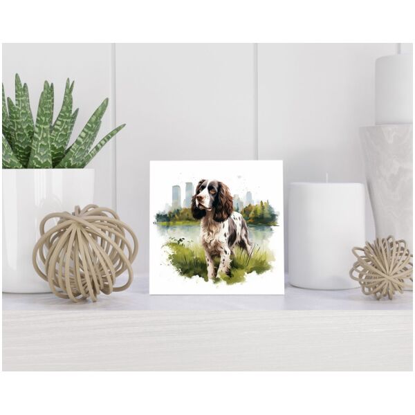 Tegel 15X15 Cm Met Engelse Springer Spaniël Cadeau Decoratie | Tegeltjes Met Tekst | Tegeltjes Met Spreuken | Collega | Oma | Opa | Pensioen | Mama | Papa | Vriend Tegel 15x15 cm Engelse Springer Spaniël