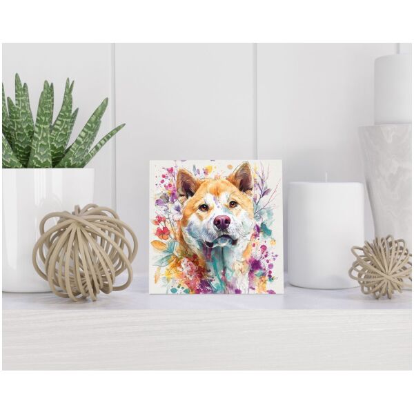 Tegel 15X15 Cm Met Amerikaanse Akita Cadeau Decoratie | Tegeltjes Met Tekst | Tegeltjes Met Spreuken | Collega | Oma | Opa | Pensioen | Mama | Papa | Vriend Tegel 15x15 cm Amerikaanse Akita