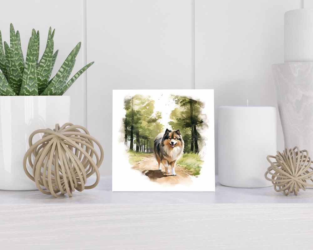 Tegel 15X15 Cm Met Finse Lappenhond Cadeau Decoratie | Tegeltjes Met Tekst | Tegeltjes Met Spreuken | Collega | Oma | Opa | Pensioen | Mama | Papa | Vriend Tegel 15x15 cm Finse Lappenhond