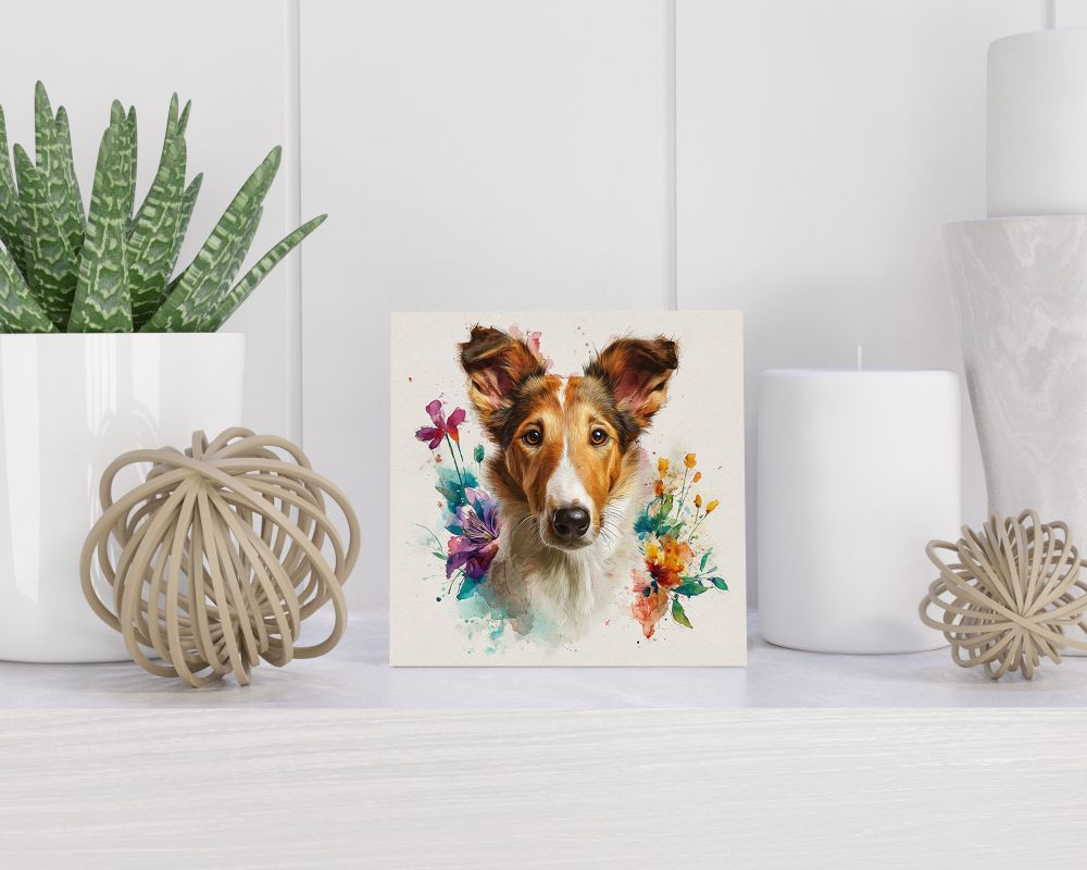 Tegel 15X15 Cm Met Smooth Collie Cadeau Decoratie | Tegeltjes Met Tekst | Tegeltjes Met Spreuken | Collega | Oma | Opa | Pensioen | Mama | Papa | Vriend Tegel 15x15 cm Smooth Collie