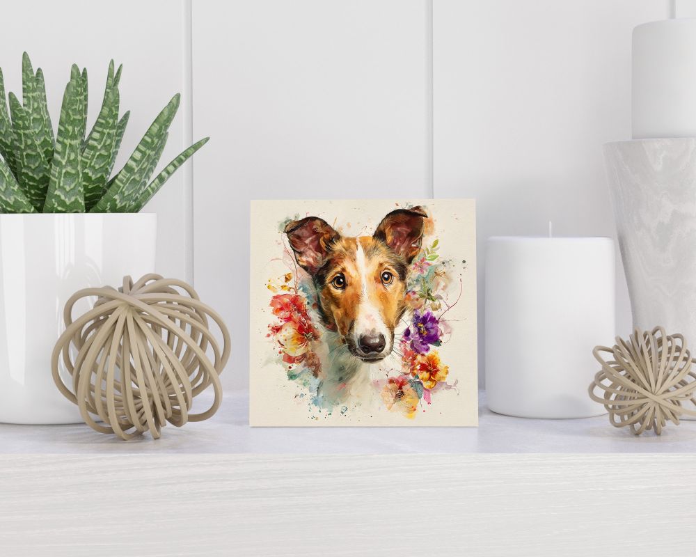 Tegel 15X15 Cm Met Smooth Collie Cadeau Decoratie | Tegeltjes Met Tekst | Tegeltjes Met Spreuken | Collega | Oma | Opa | Pensioen | Mama | Papa | Vriend Tegel 15x15 cm Smooth Collie