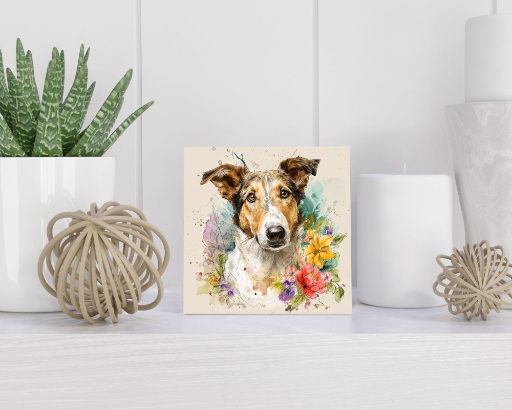Tegel 15X15 Cm Met Smooth Collie Cadeau Decoratie | Tegeltjes Met Tekst | Tegeltjes Met Spreuken | Collega | Oma | Opa | Pensioen | Mama | Papa | Vriend Tegel 15x15 cm Smooth Collie