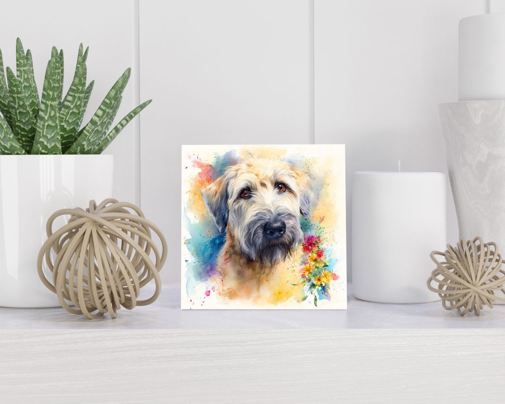 Tegel 15X15 Cm Met Soft Coated Wheaten Terrier Cadeau Decoratie | Tegeltjes Met Tekst | Tegeltjes Met Spreuken | Collega | Oma | Opa | Pensioen | Mama | Papa | Vriend Tegel 15x15 cm Soft Coated Wheaten Terrier