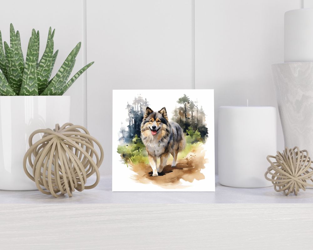Tegel 15X15 Cm Met Finse Lappenhond Cadeau Decoratie | Tegeltjes Met Tekst | Tegeltjes Met Spreuken | Collega | Oma | Opa | Pensioen | Mama | Papa | Vriend Tegel 15x15 cm Finse Lappenhond