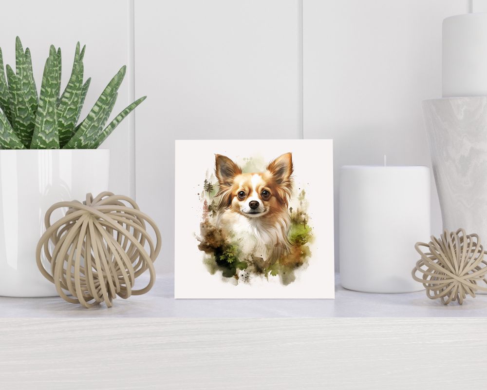 Tegel 15x15 cm Chihuahua Langhaar