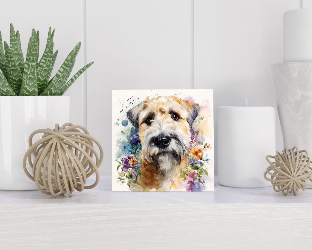 Tegel 15X15 Cm Met Soft Coated Wheaten Terrier Cadeau Decoratie | Tegeltjes Met Tekst | Tegeltjes Met Spreuken | Collega | Oma | Opa | Pensioen | Mama | Papa | Vriend Tegel 15x15 cm Soft Coated Wheaten Terrier