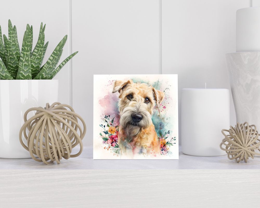 Tegel 15X15 Cm Met Soft Coated Wheaten Terrier Cadeau Decoratie | Tegeltjes Met Tekst | Tegeltjes Met Spreuken | Collega | Oma | Opa | Pensioen | Mama | Papa | Vriend Tegel 15x15 cm Soft Coated Wheaten Terrier