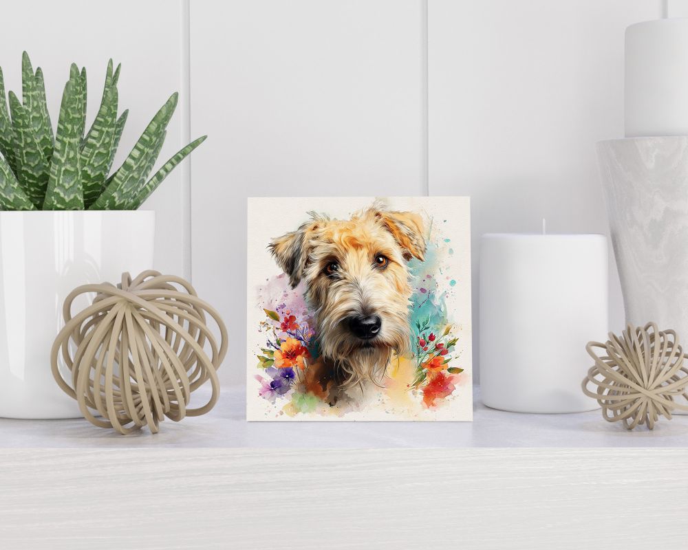 Tegel 15X15 Cm Met Soft Coated Wheaten Terrier Cadeau Decoratie | Tegeltjes Met Tekst | Tegeltjes Met Spreuken | Collega | Oma | Opa | Pensioen | Mama | Papa | Vriend Tegel 15x15 cm Soft Coated Wheaten Terrier