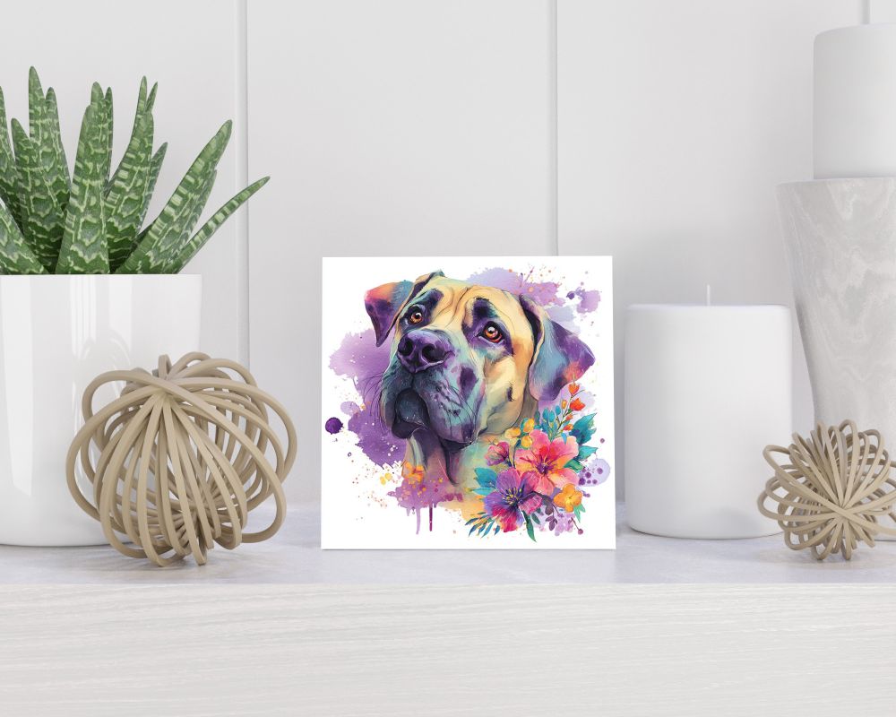 Tegel 15X15 Cm Met Spanish Mastiff Cadeau Decoratie | Tegeltjes Met Tekst | Tegeltjes Met Spreuken | Collega | Oma | Opa | Pensioen | Mama | Papa | Vriend Tegel 15x15 cm Spanish Mastiff