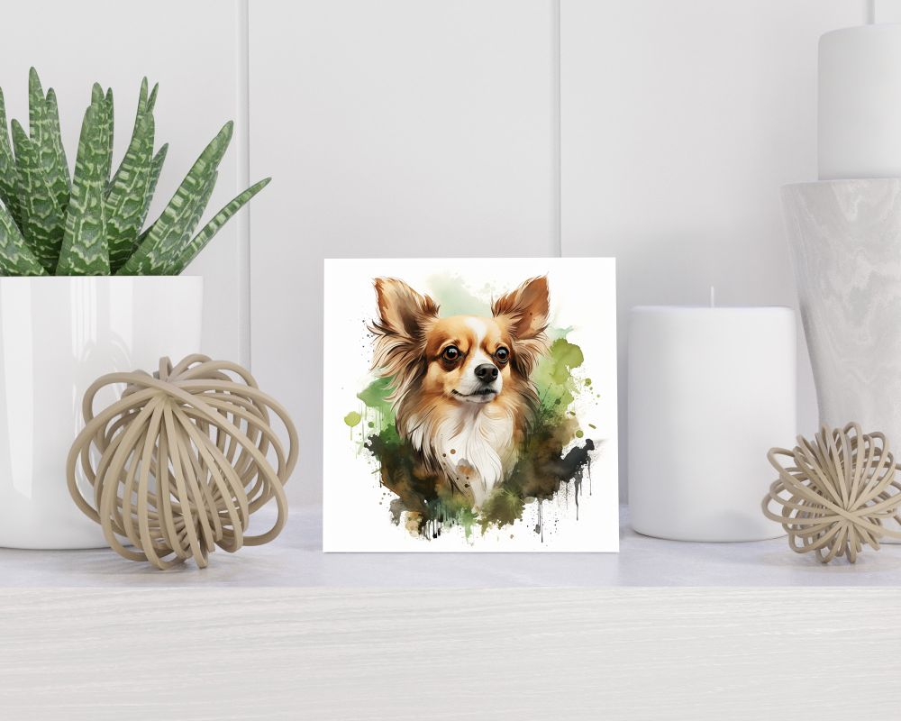 Tegel 15x15 cm Chihuahua Langhaar