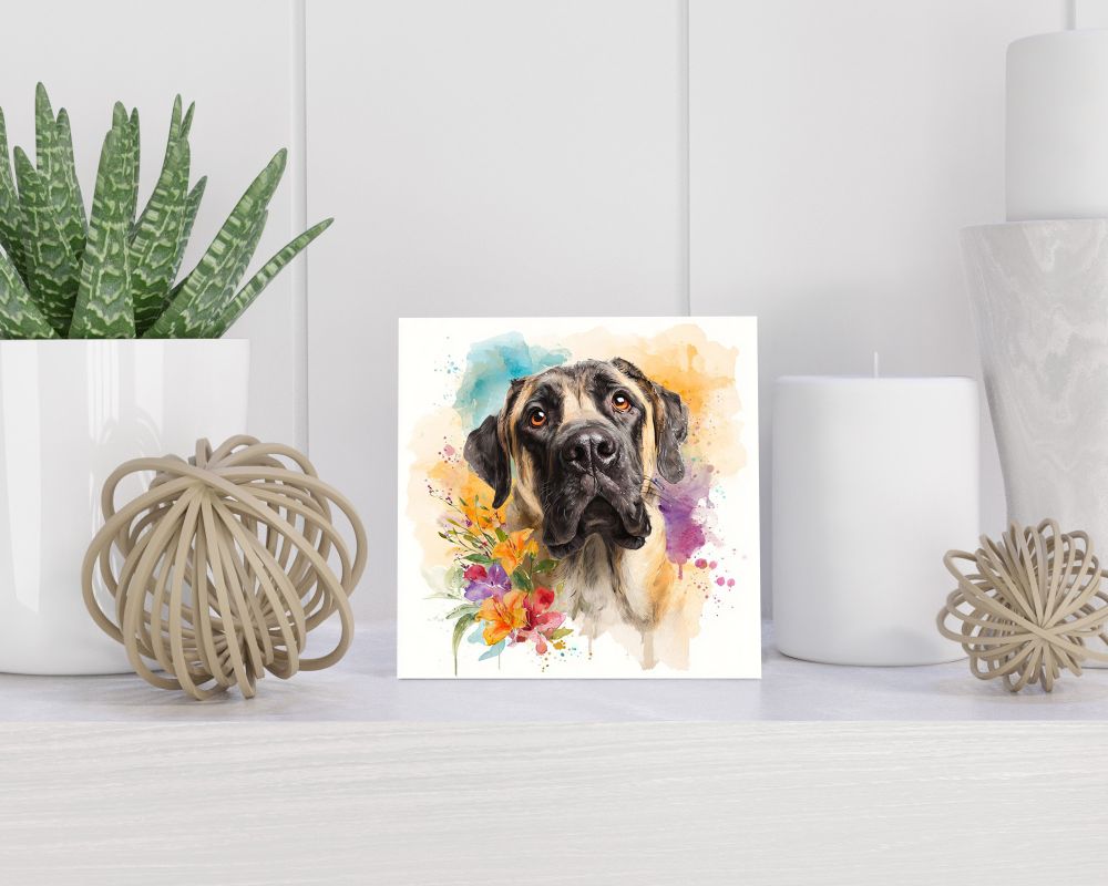 Tegel 15X15 Cm Met Spanish Mastiff Cadeau Decoratie | Tegeltjes Met Tekst | Tegeltjes Met Spreuken | Collega | Oma | Opa | Pensioen | Mama | Papa | Vriend Tegel 15x15 cm Spanish Mastiff