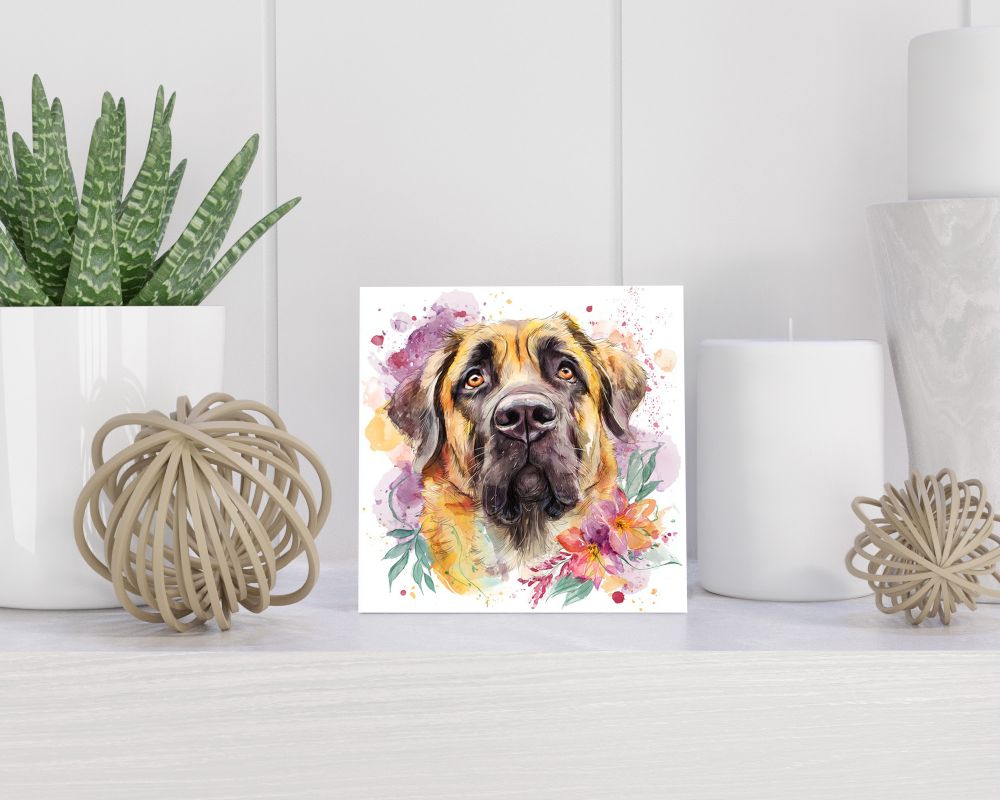 Tegel 15X15 Cm Met Spanish Mastiff Cadeau Decoratie | Tegeltjes Met Tekst | Tegeltjes Met Spreuken | Collega | Oma | Opa | Pensioen | Mama | Papa | Vriend Tegel 15x15 cm Spanish Mastiff