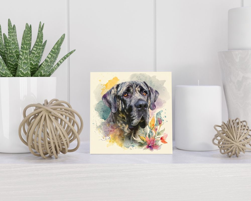 Tegel 15X15 Cm Met Spanish Mastiff Cadeau Decoratie | Tegeltjes Met Tekst | Tegeltjes Met Spreuken | Collega | Oma | Opa | Pensioen | Mama | Papa | Vriend Tegel 15x15 cm Spanish Mastiff