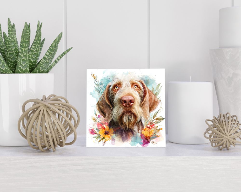 Tegel 15X15 Cm Met Spinone Italiano Cadeau Decoratie | Tegeltjes Met Tekst | Tegeltjes Met Spreuken | Collega | Oma | Opa | Pensioen | Mama | Papa | Vriend Tegel 15x15 cm Spinone Italiano
