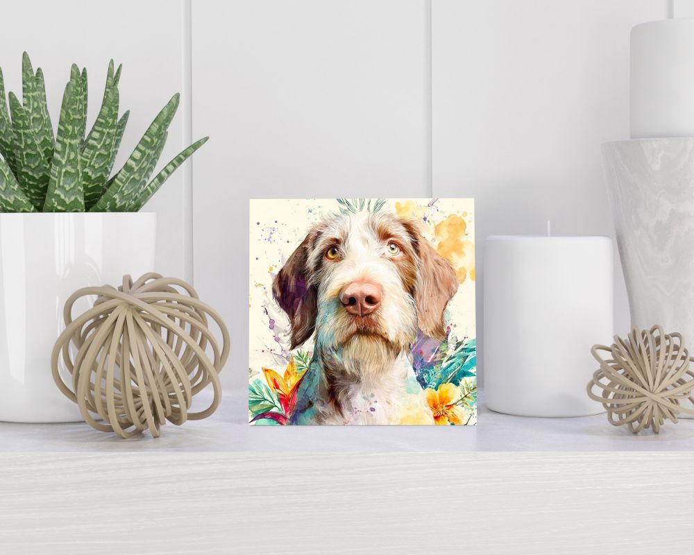 Tegel 15X15 Cm Met Spinone Italiano Cadeau Decoratie | Tegeltjes Met Tekst | Tegeltjes Met Spreuken | Collega | Oma | Opa | Pensioen | Mama | Papa | Vriend Tegel 15x15 cm Spinone Italiano