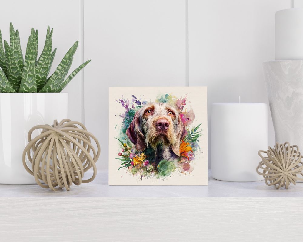 Tegel 15X15 Cm Met Spinone Italiano Cadeau Decoratie | Tegeltjes Met Tekst | Tegeltjes Met Spreuken | Collega | Oma | Opa | Pensioen | Mama | Papa | Vriend Tegel 15x15 cm Spinone Italiano